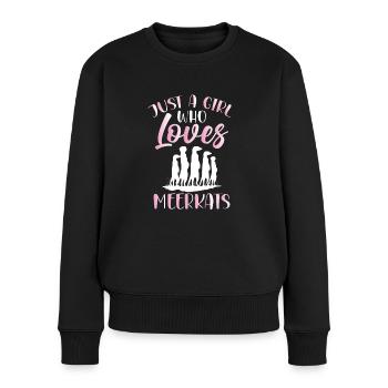 Juste une fille qui aime les suricates - Pull Premium bio Femme - noir - Devant - Julia (174cm)