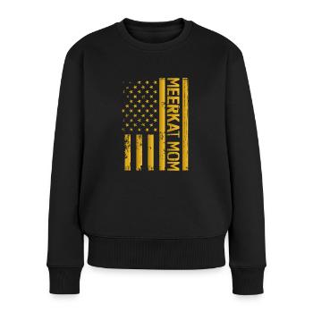 Erdmännchen Amerika Mutter - Frauen Premium Bio Pullover - Schwarz - Vorne - Julia (174cm)