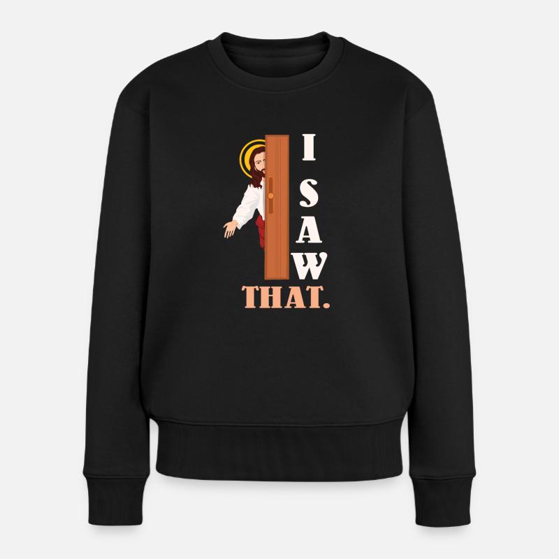 Drôle de Jésus j’ai vu ce pasteur chrétien - Pull Premium bio Femme - noir