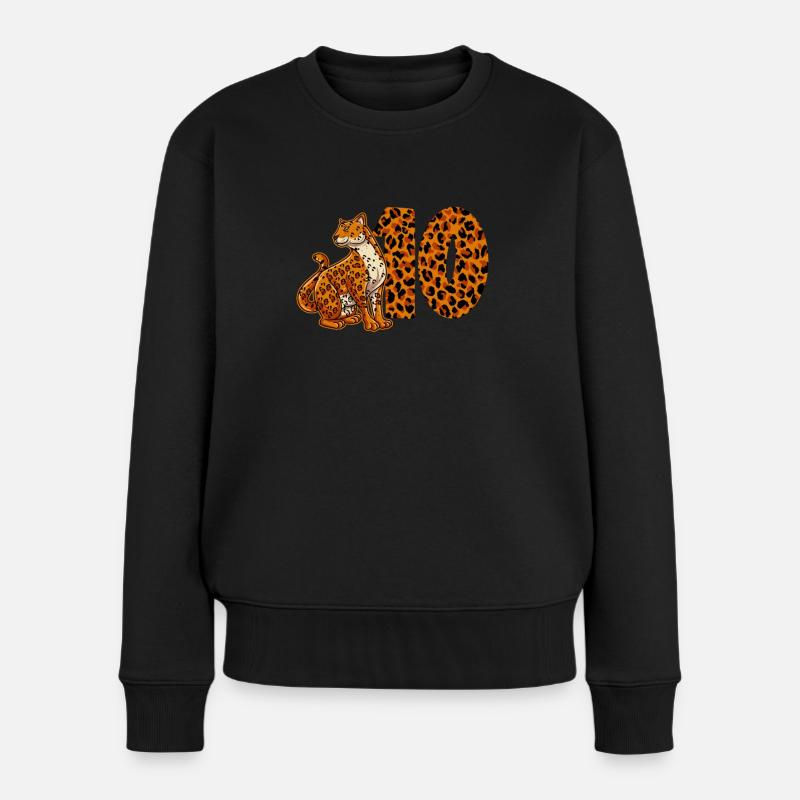 10 Jahre Alter Junge Geburtstag Jaguar - Frauen Premium Bio Pullover - Schwarz