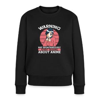 Über Anime sprechen - Frauen Premium Bio Pullover - Schwarz - Vorne - Julia (174cm)