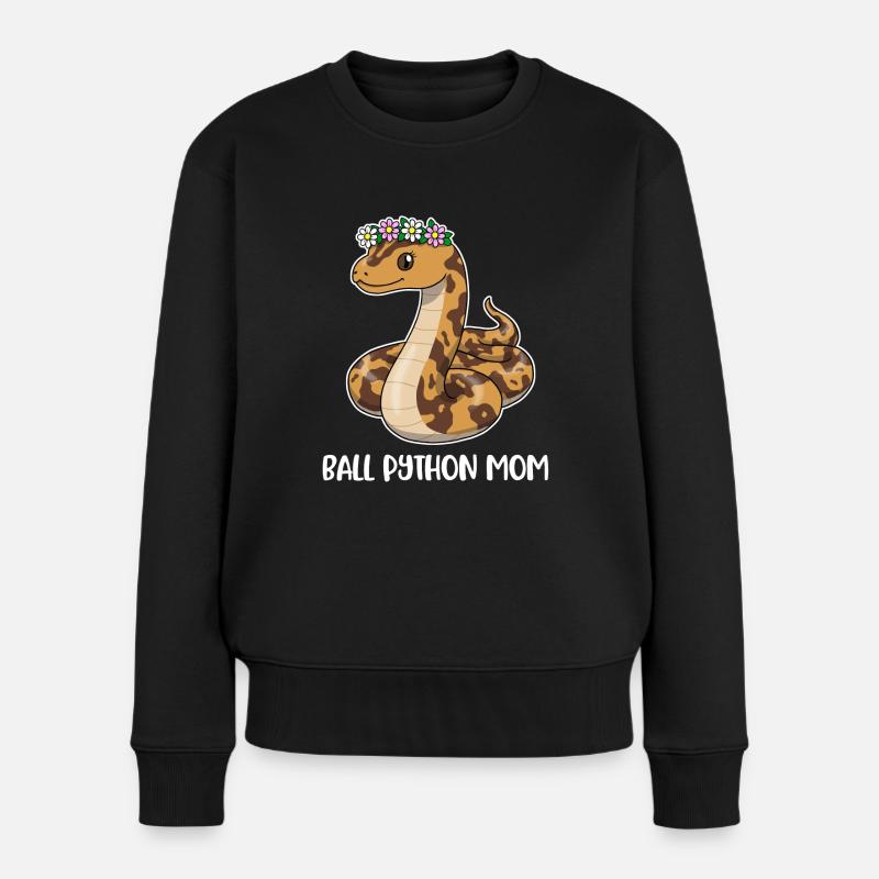 Ball Python Mom Schlangen Geschenk - Frauen Premium Bio Pullover - Schwarz