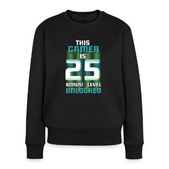 This Gamer Is Video Game Lover Gamer Age 25 - Women's Premium Organic Jumper - black - Front - Julia (174cm)