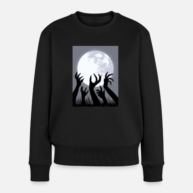 Zombiecore Esthétique Zombie Pleine Lune - Pull Premium bio Femme - noir