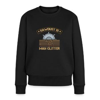 La sciure de bois est un homme paillettes - Pull Premium bio Femme - noir - Devant - Julia (174cm)