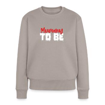 Werdende Mutter - Frauen Premium Bio Pullover - Taupe - Vorne - Julia (174cm)