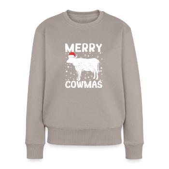 Drôle de vache Pyjama de Noël Santa Hut PJ de Noël - Pull Premium bio Femme - taupe - Devant - Julia (174cm)