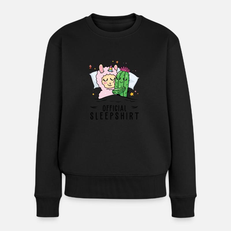Pyjama officiel Licorne Hugs Cactus Drôle - Pull Premium bio Femme - noir