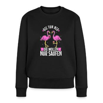 Die tun nix die wollen nur saufen - Frauen Premium Bio Pullover - Schwarz - Vorne - Julia (174cm)