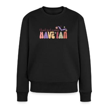 Ghouls wollen nur Spaß haben - Frauen Premium Bio Pullover - Schwarz - Vorne - Julia (174cm)
