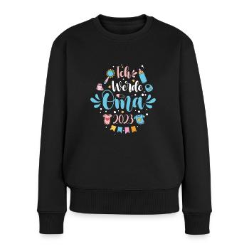Ich werde Oma 2023 Loading Schwangerschaft - Frauen Premium Bio Pullover - Schwarz - Vorne - Julia (174cm)