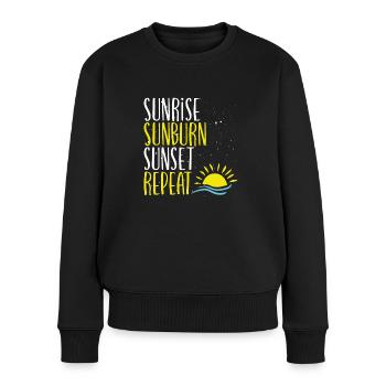 Sonnenaufgang Sonnenbrand - Frauen Premium Bio Pullover - Schwarz - Vorne - Julia (174cm)