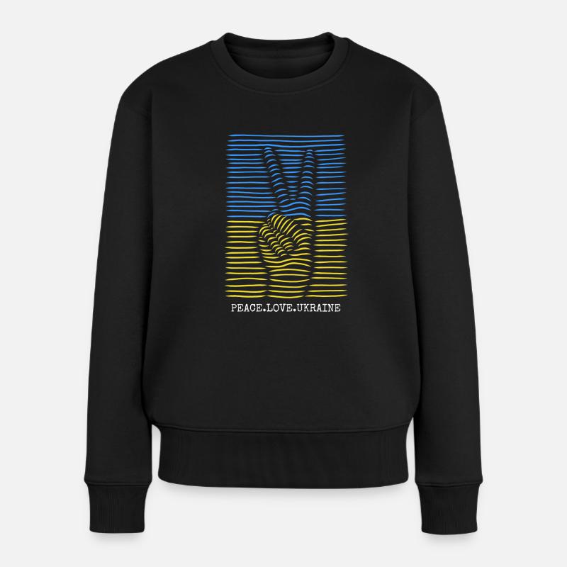 FRIEDENSGESETZE UKRAINE - Frauen Premium Bio Pullover - Schwarz