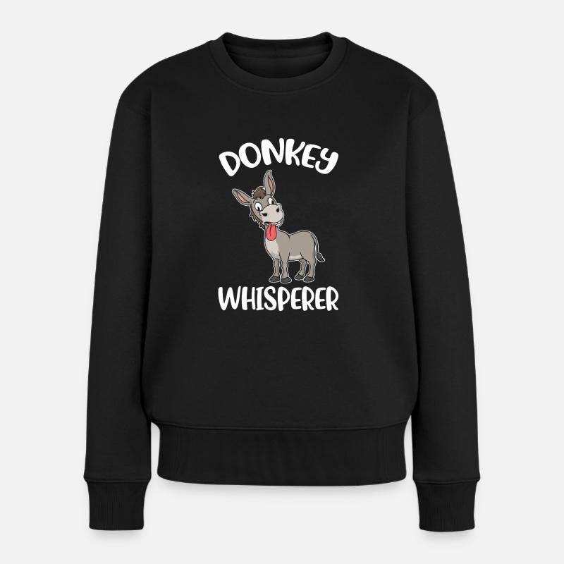Donkey Whisperer Esel Geschenk - Frauen Premium Bio Pullover - Schwarz