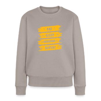 Imker Bienenzüchter - Frauen Premium Bio Pullover - Taupe - Vorne - Julia (174cm)