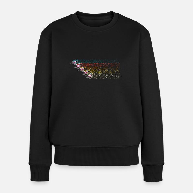 Schneemobil Retro Sternen Parade für - Frauen Premium Bio Pullover - Schwarz