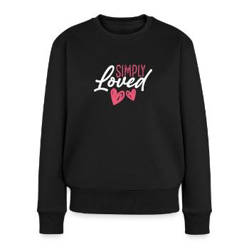 Einfach Geliebte Herzen - Frauen Premium Bio Pullover - Schwarz - Vorne - Julia (174cm)