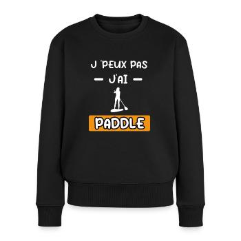 je peux pas j'ai paddle femme cadeau paddle - Pull Premium bio Femme - noir - Devant - Julia (174cm)