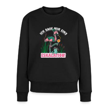 Flamingo Party Mädelsabend Spruch Geschenk - Frauen Premium Bio Pullover - Schwarz - Vorne - Julia (174cm)
