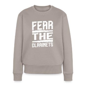 Fear The Clarinets 6 - Frauen Premium Bio Pullover - Taupe - Vorne - Julia (174cm)