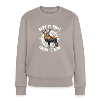 Wandern Campen Camping Outdoor Wandertour Wanderer - Frauen Premium Bio Pullover - Taupe - Vorne - Julia (174cm)