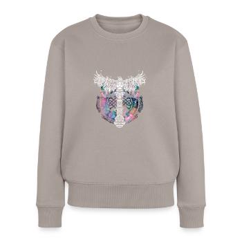 Thor Hammer Raven Mjölnir Rune Viking Galaxy - Women's Premium Organic Jumper - taupe - Front - Julia (174cm)