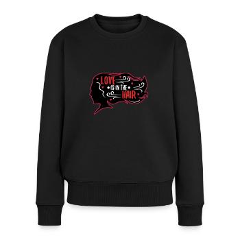 Love Is In The Hair - Frauen Premium Bio Pullover - Schwarz - Vorne - Julia (174cm)