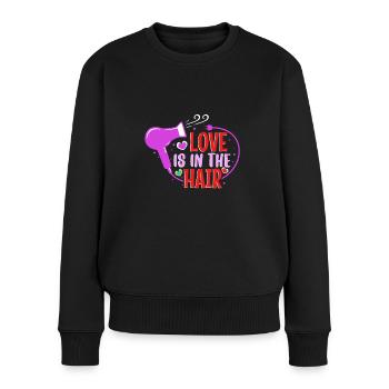 Love Is In The Hair - Frauen Premium Bio Pullover - Schwarz - Vorne - Julia (174cm)