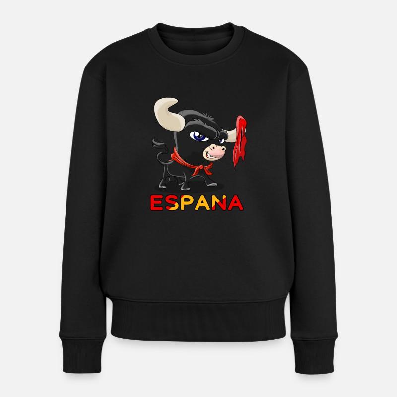 Süßer Stier Stierkampf Espana - Frauen Premium Bio Pullover - Schwarz