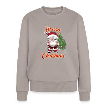 Süße Santa K Pop Stil Teen Mädchen Weihnachten - Frauen Premium Bio Pullover - Taupe - Vorne - Julia (174cm)