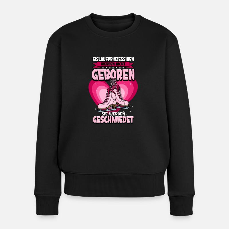Eislaufen - Frauen Premium Bio Pullover - Schwarz