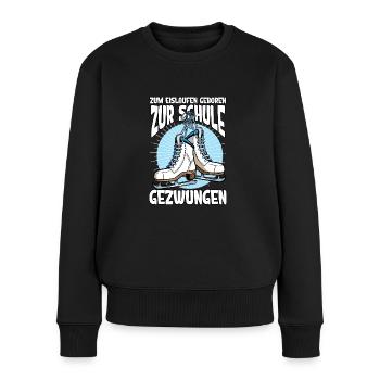 Eislaufen - Frauen Premium Bio Pullover - Schwarz - Vorne - Julia (174cm)