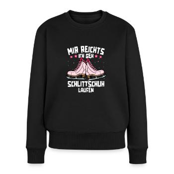 Eislaufen - Frauen Premium Bio Pullover - Schwarz - Vorne - Julia (174cm)