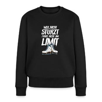 Eislaufen - Frauen Premium Bio Pullover - Schwarz - Vorne - Julia (174cm)