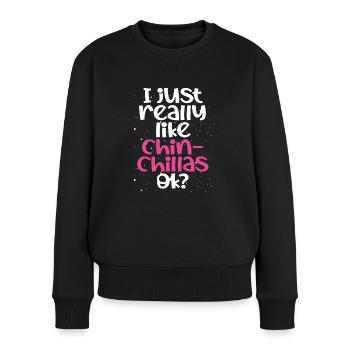 Ich Mag Chinchillas Sehr - Frauen Premium Bio Pullover - Schwarz - Vorne - Julia (174cm)