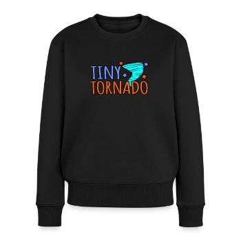 Tornado - Frauen Premium Bio Pullover - Schwarz - Vorne - Julia (174cm)