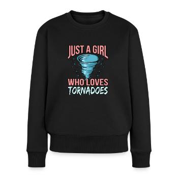 Tornado - Frauen Premium Bio Pullover - Schwarz - Vorne - Julia (174cm)