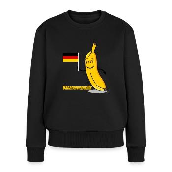 Deutschland Flagge Bananenrepublik - Frauen Premium Bio Pullover - Schwarz - Vorne - Julia (174cm)