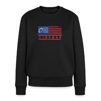 USA Flag America Flag Lineman Football - Pull Premium bio Femme - noir - Devant - Julia (174cm)
