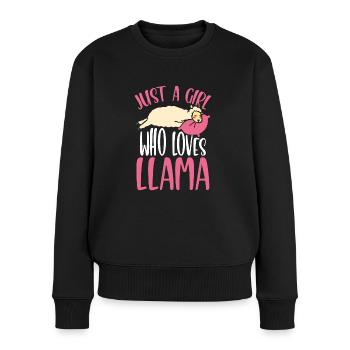 Only A Girl Who Loves Lamas - Women's Premium Organic Jumper - black - Front - Julia (174cm)