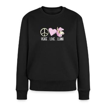 Love of Peace Lama - Women's Premium Organic Jumper - black - Front - Julia (174cm)