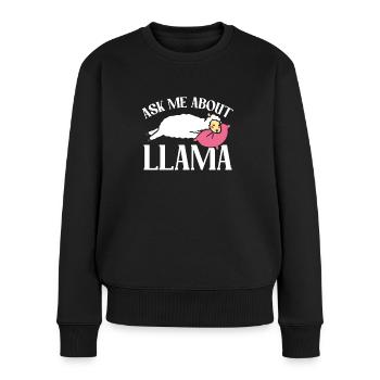 Ask me about Lama - Women's Premium Organic Jumper - black - Front - Julia (174cm)