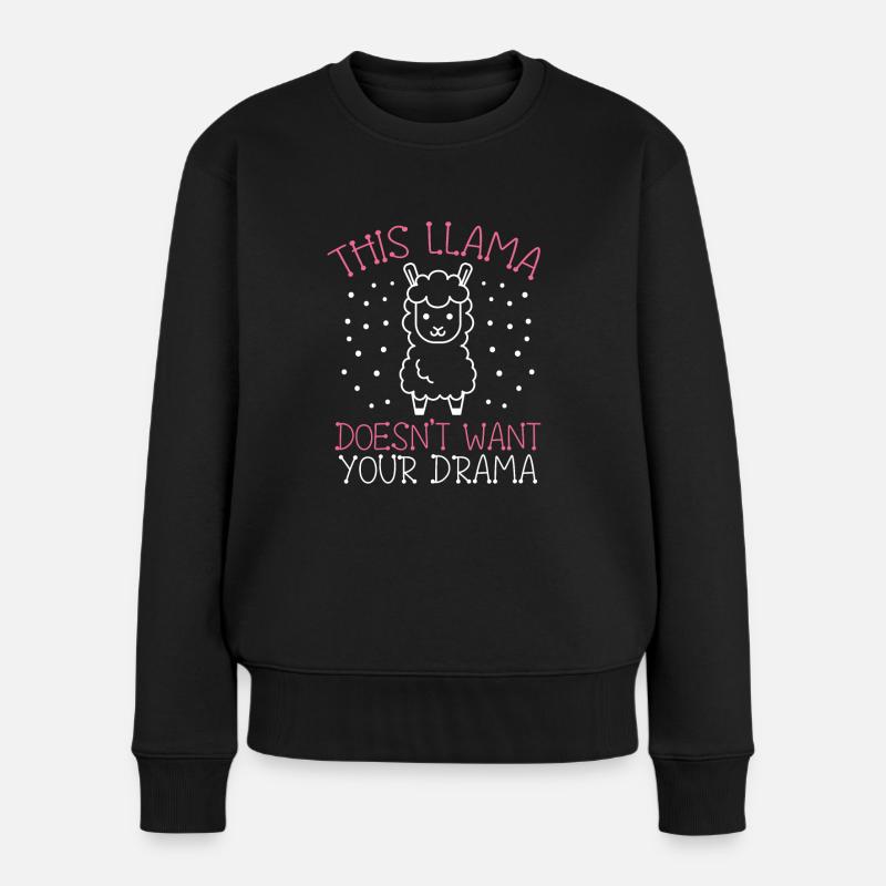 Ce lama ne veut pas de votre drame - Pull Premium bio Femme - noir