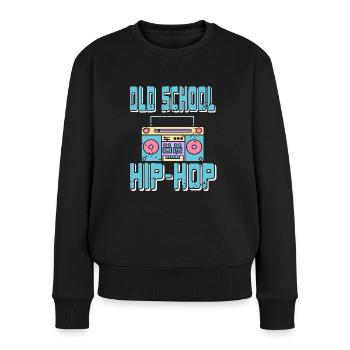Old School Hip Hop Awesome Retro Vintage Designs - Frauen Premium Bio Pullover - Schwarz - Vorne - Julia (174cm)