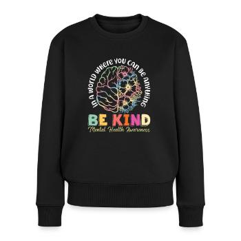 Mental Health Awareness Depression Suicide Prevent - Women's Premium Organic Jumper - black - Front - Julia (174cm)