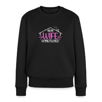 Pendaison de crémaillère Mère Acheteur De Maison Propriétaire - Pull Premium bio Femme - noir - Devant - Julia (174cm)