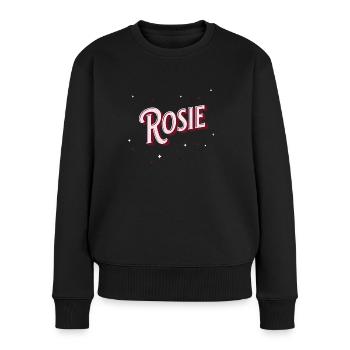 Rosie Namen personalisiert - Frauen Premium Bio Pullover - Schwarz - Vorne - Julia (174cm)