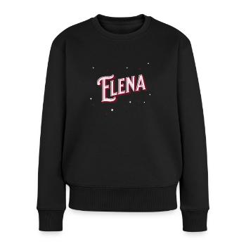 Elena Namen personalisiert - Frauen Premium Bio Pullover - Schwarz - Vorne - Julia (174cm)