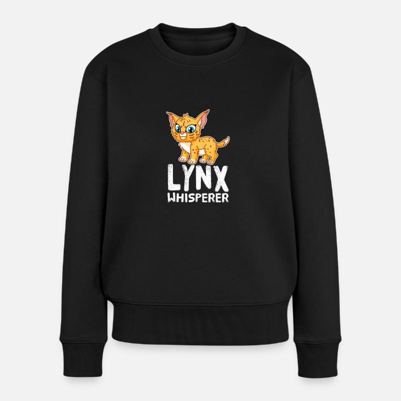Luchs Whisperer Tiere Tierliebhaber Luchs - Frauen Premium Bio Pullover - Schwarz