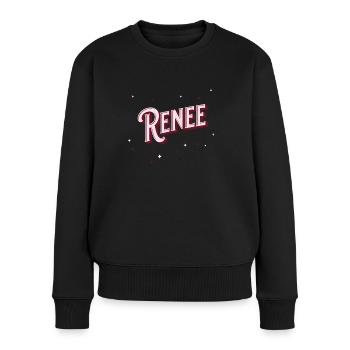 Renee Namen personalisiert - Frauen Premium Bio Pullover - Schwarz - Vorne - Julia (174cm)